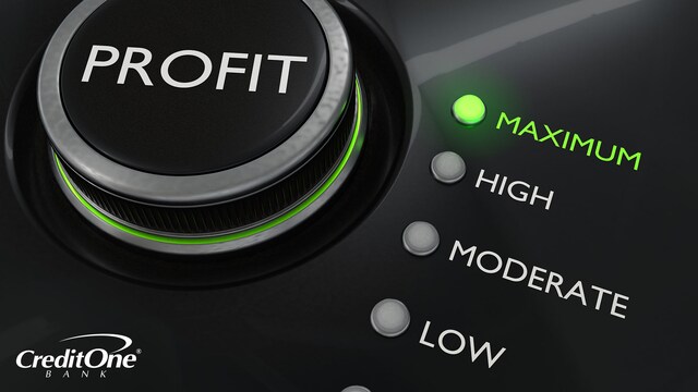 A dial labeled “Profit” has been set to the maximum level, symbolizing the earning potential when employing an investment strategy on your CD.